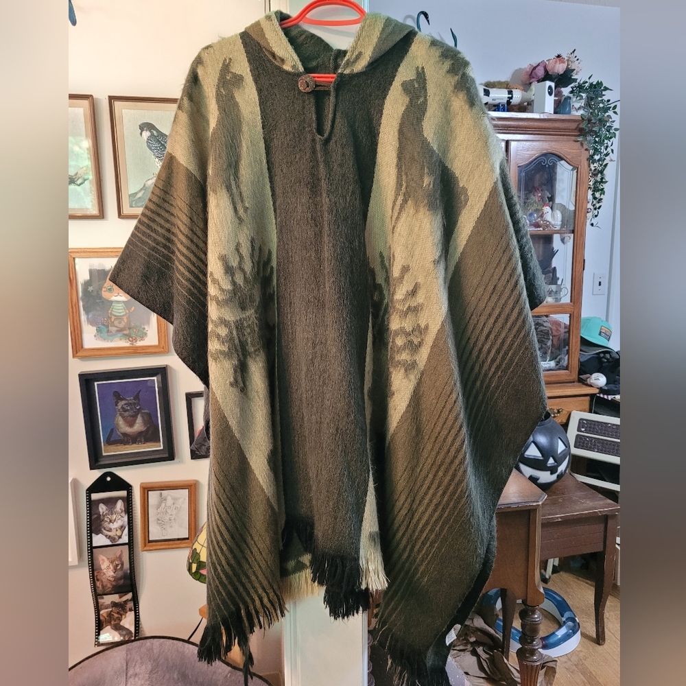 Alpaca Poncho with Hood